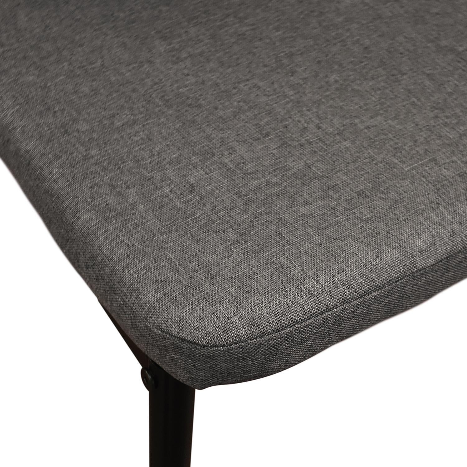 Set di 6 sedie AMSTERDAM in tessuto grigio e gambe in metallo nero