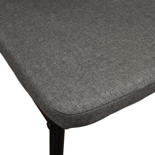 Set di 6 sedie AMSTERDAM in tessuto grigio e gambe in metallo nero