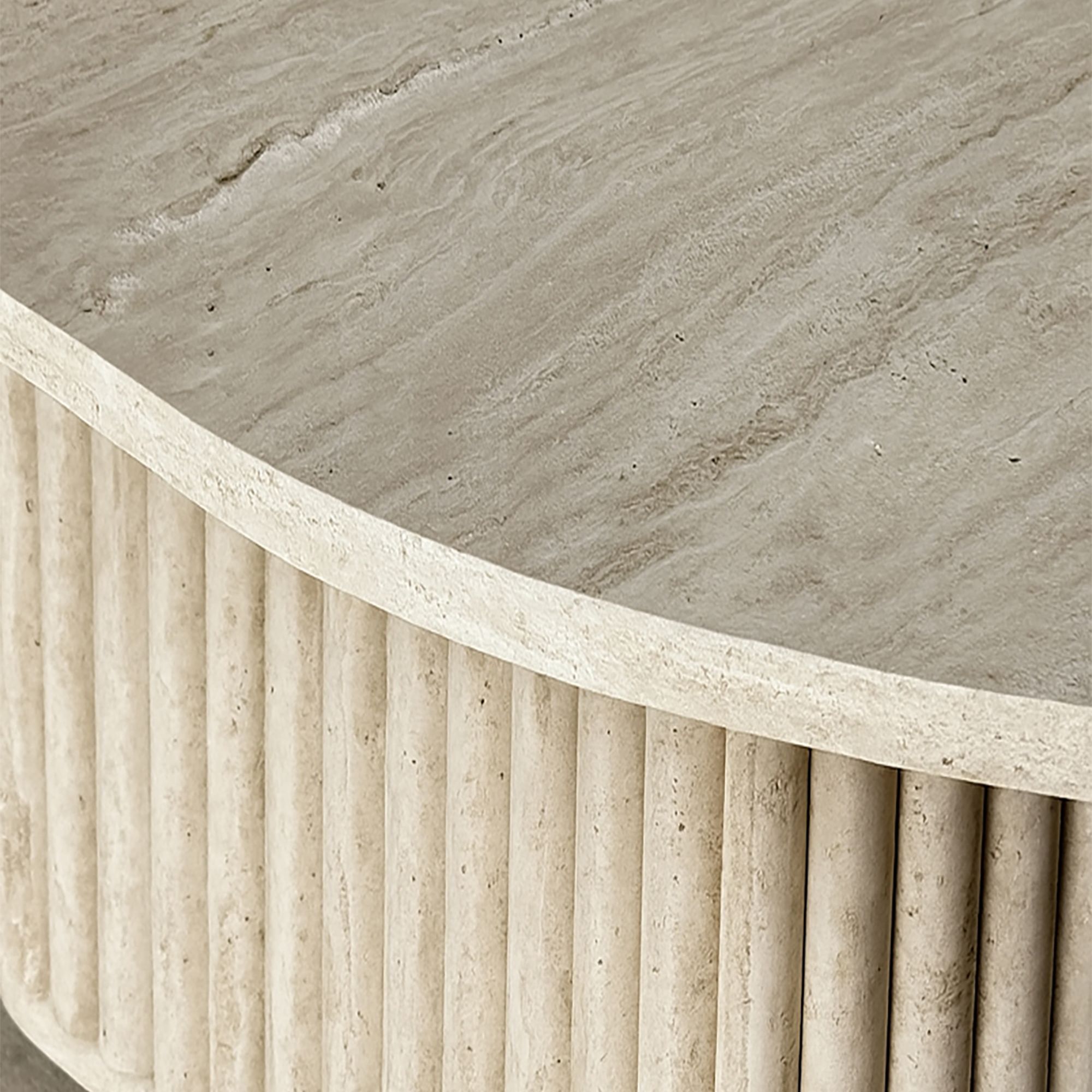 Table basse carré effet travertin 80cm SUSAN