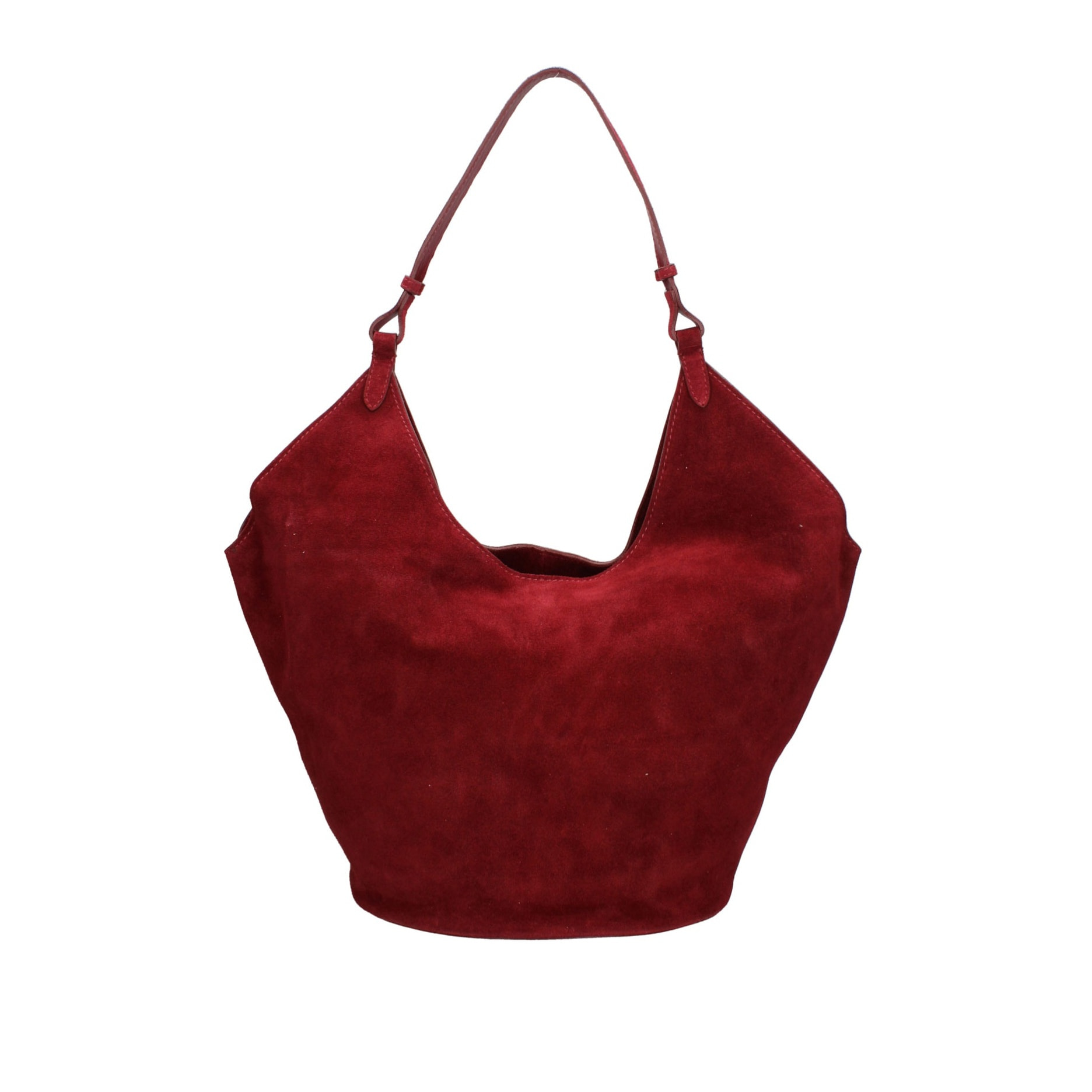 Borsa a spalla da donna - Modello Lisboa - Pelle Scamosciata - 27.0 x 38.0 x 21.5 cm