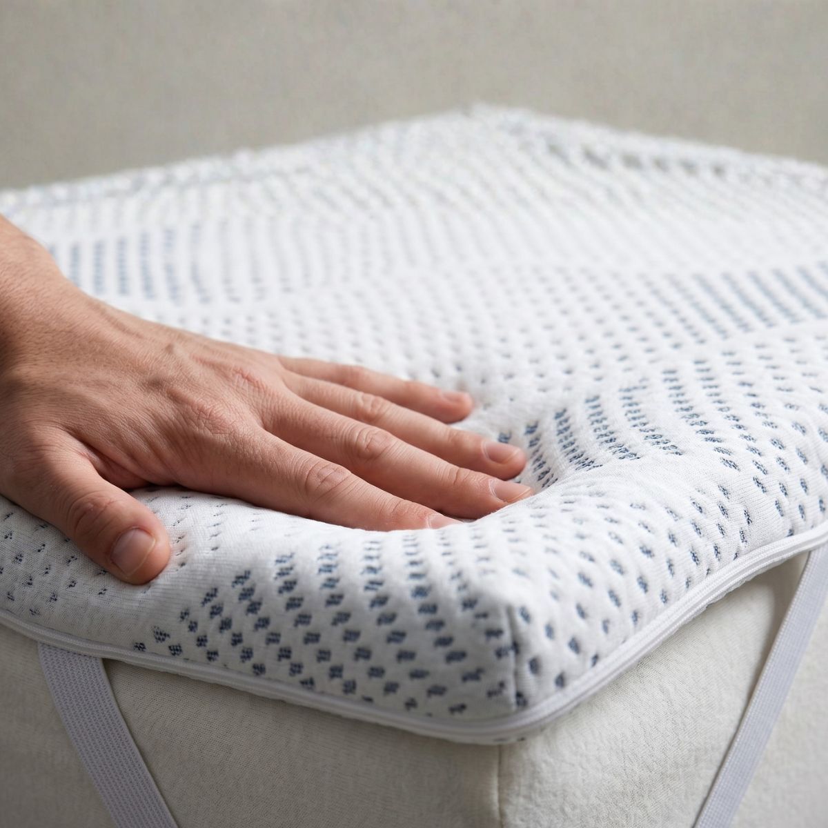 Surmatelas ViscoTouch, 5 cm, Mémoire de Forme et Gel Rafraîchissant, Très Bonne Indépendance de Couchage, Fabrication Française