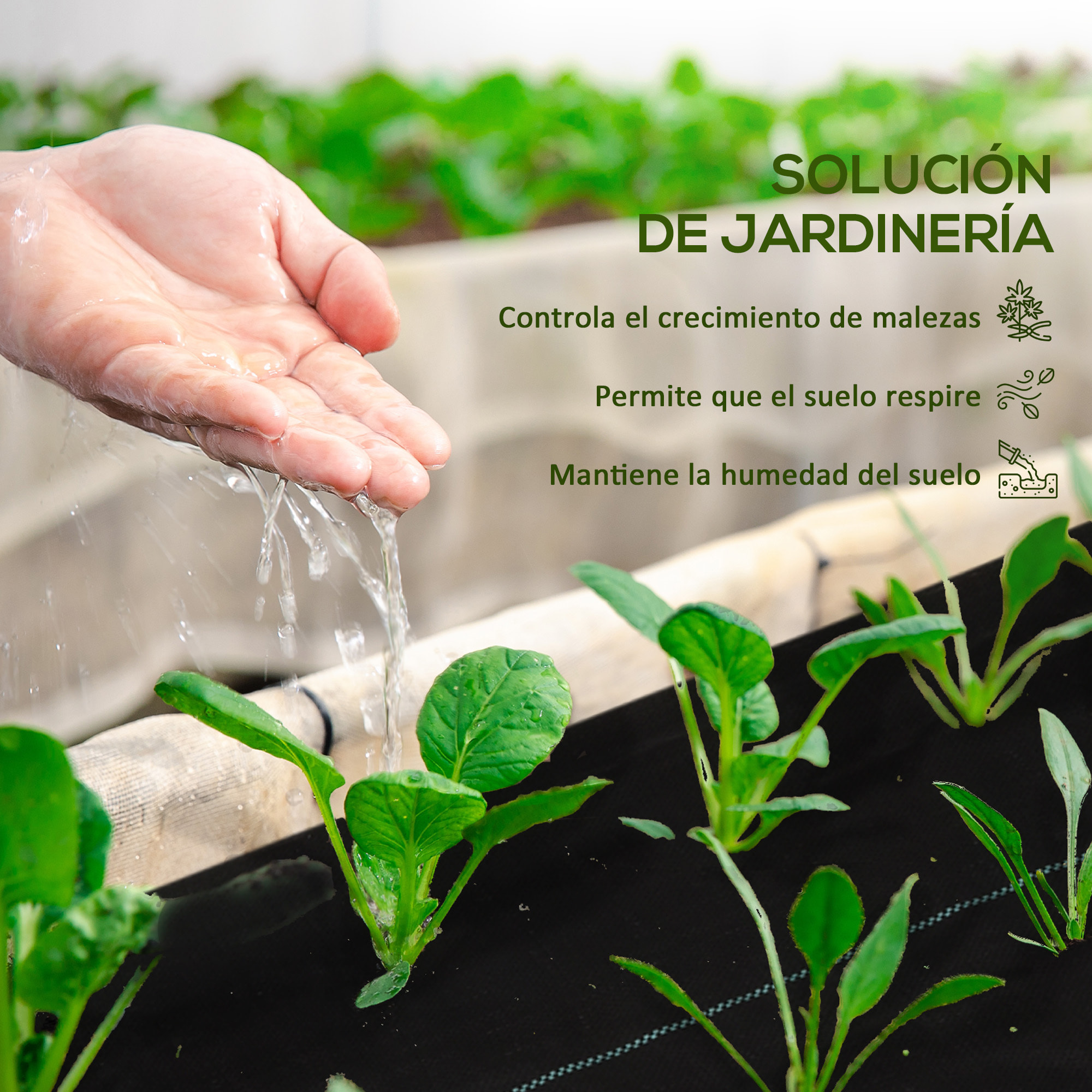 Malla Antihierbas Malla Antimaleza 2x25 m Malla Geotextil 60 g/m² para Control de Malezas y Malas Hierbas de Jardín Rollo de Malla Antimaleza Negro