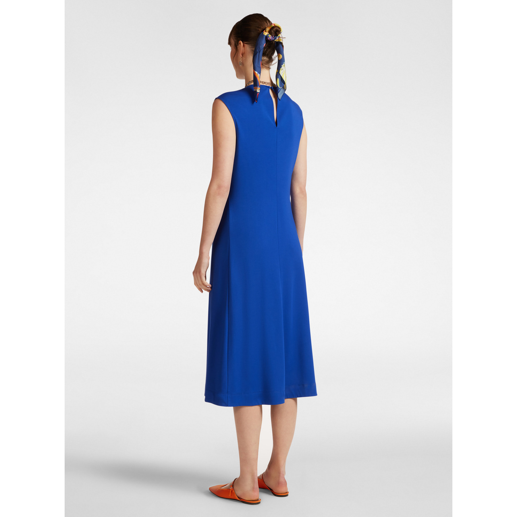 Elena Mirò - Vestido longuette en tejido de punto - Azul aciano