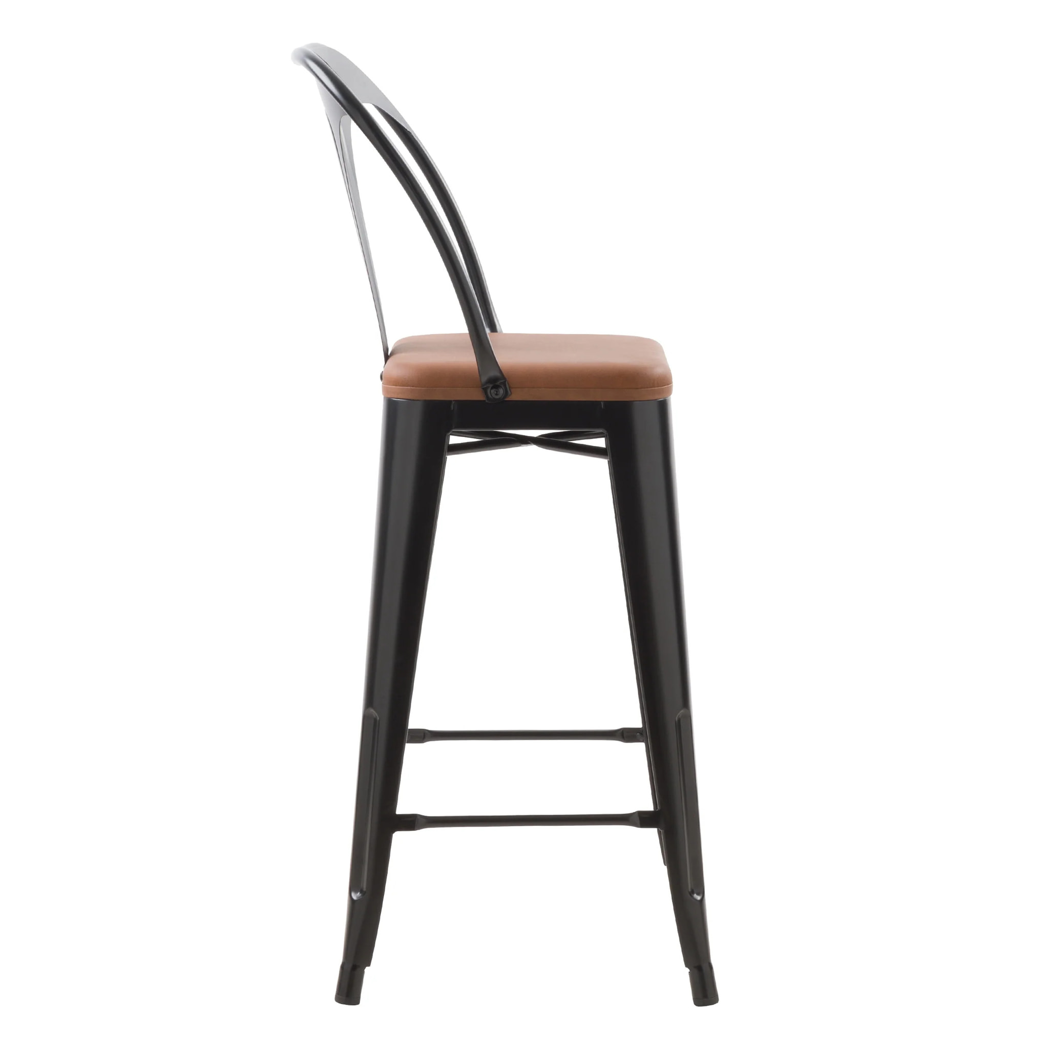 Lot de 2 chaises pour îlot central 68 cm noires et marron - Charly
