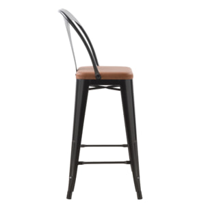 Lot de 2 chaises pour îlot central 68 cm noires et marron - Charly