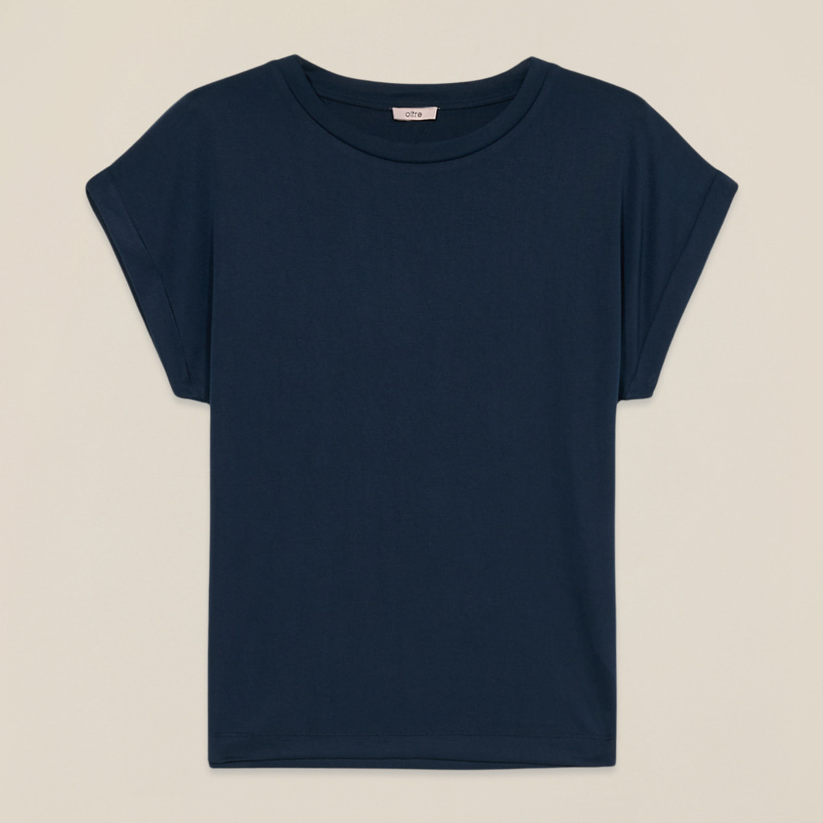 Oltre - Camiseta de punto jersey de mezcla de modal - Azul