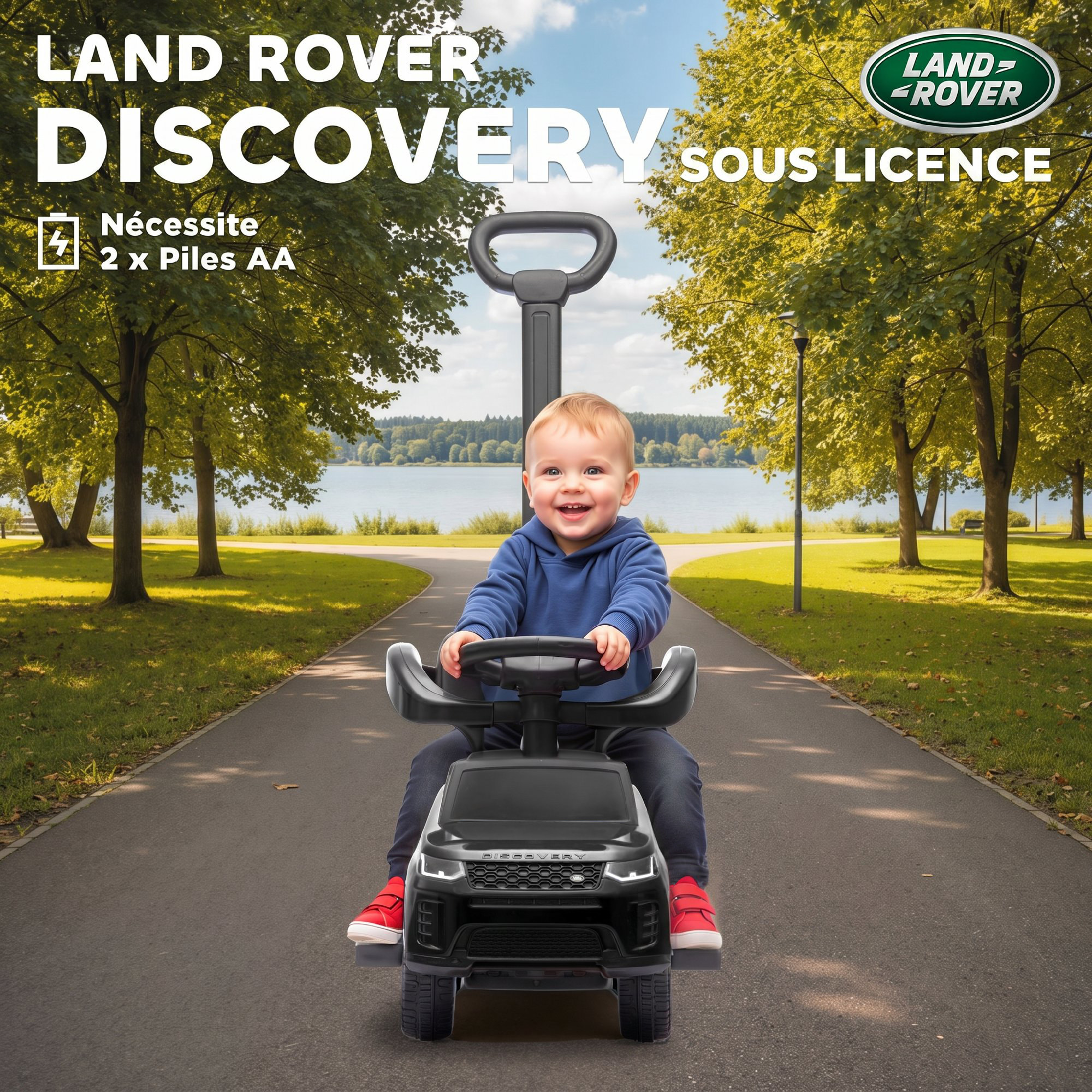 Porteur enfant voiture évolutif 2 en 1 licence Land Rover Discovery Sport effets sonores
