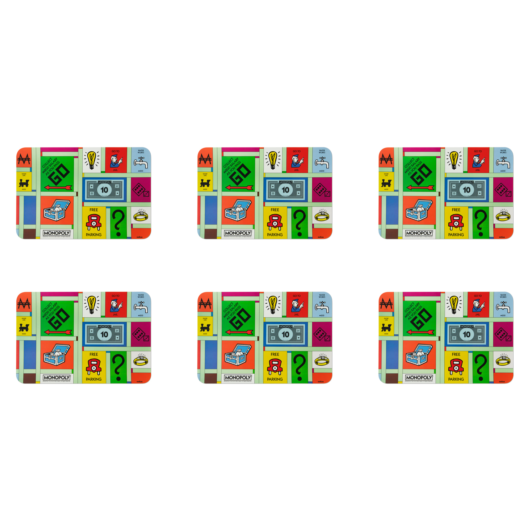 Set de 6 sets de table rectangulaires Excelsa – Monopoly, Polypropylène Multicolore