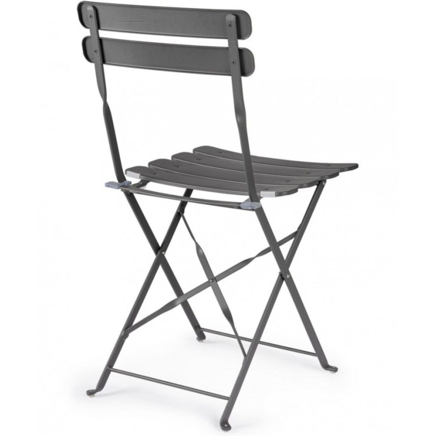 Set di 2 sedie YASMIN in acciaio antracite, pieghevole