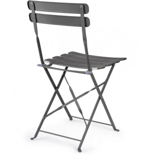 Set di 2 sedie YASMIN in acciaio antracite, pieghevole