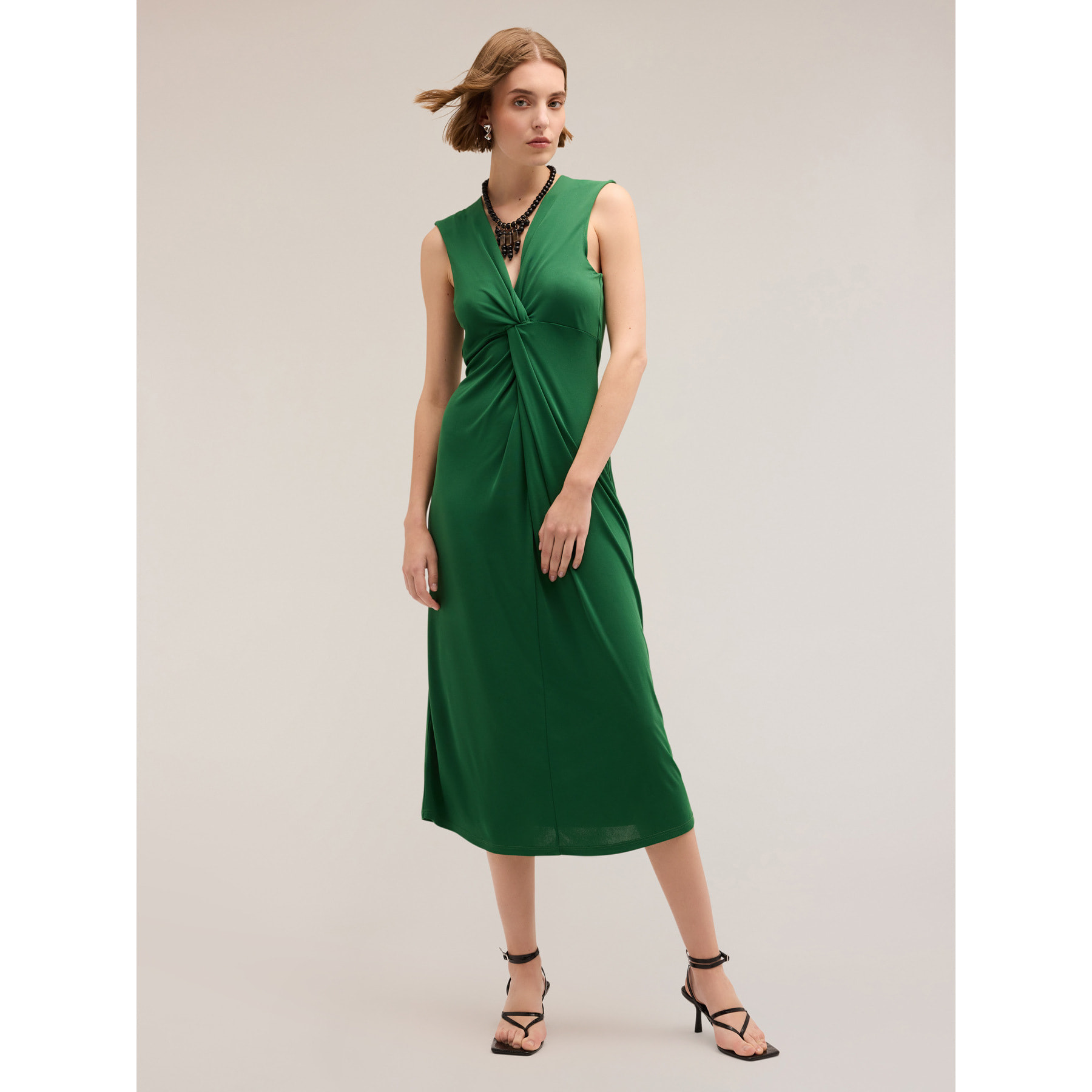 Motivi - Vestido con nudo en tejido de punto - Negro