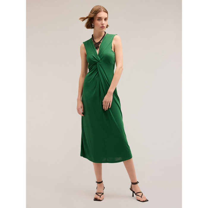 Motivi - Vestido con nudo en tejido de punto - Negro
