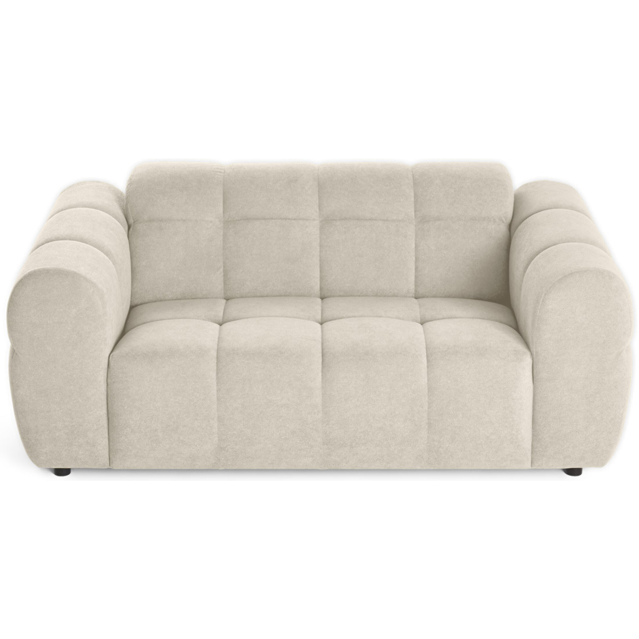 Ray - canapé droit 2 places en tissu texturé - Beige