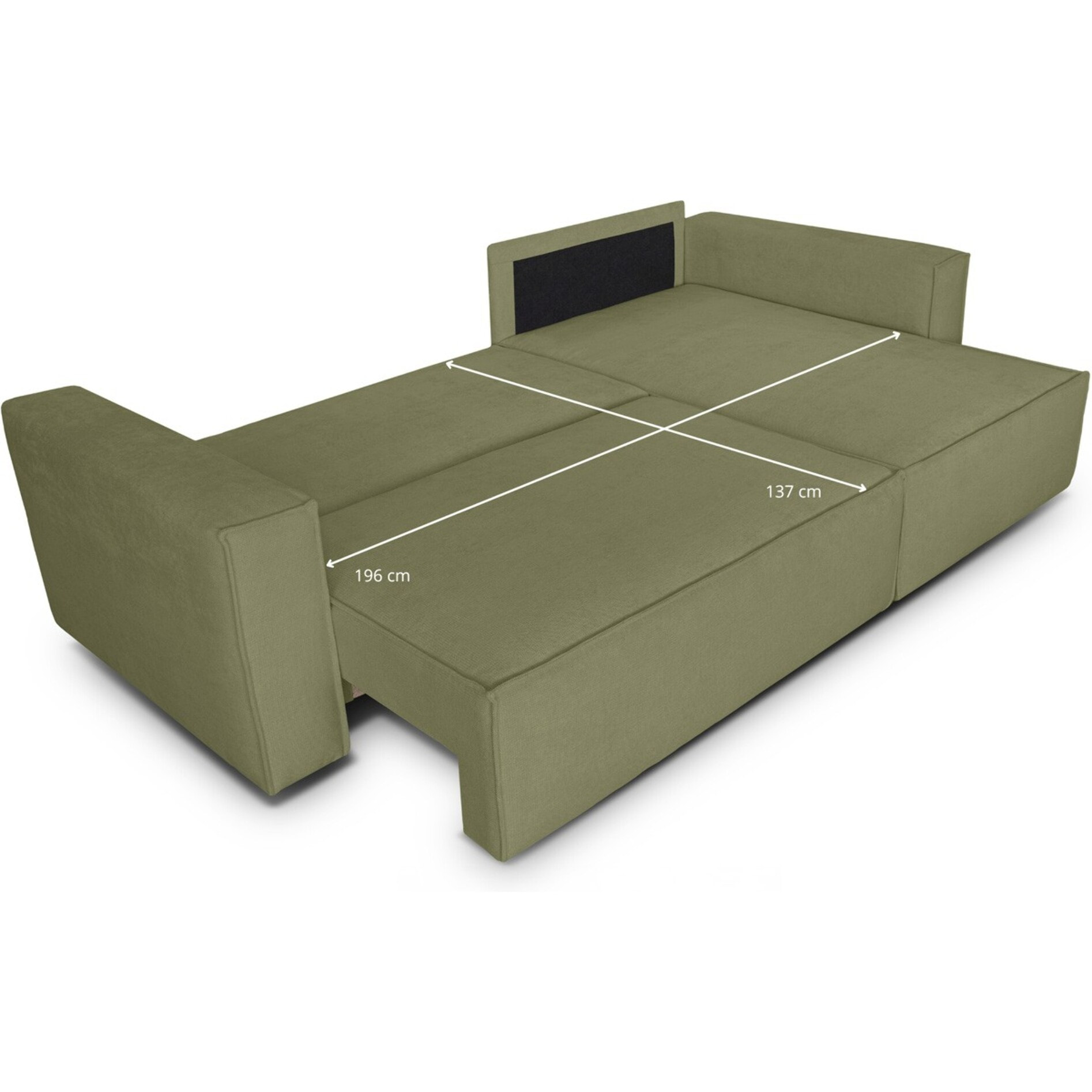 Canapé d'angle convertible 4 places en tissu chenille - LIVIA