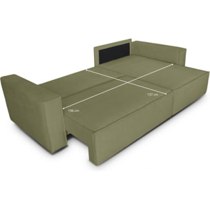 Canapé d'angle convertible 4 places en tissu chenille - LIVIA