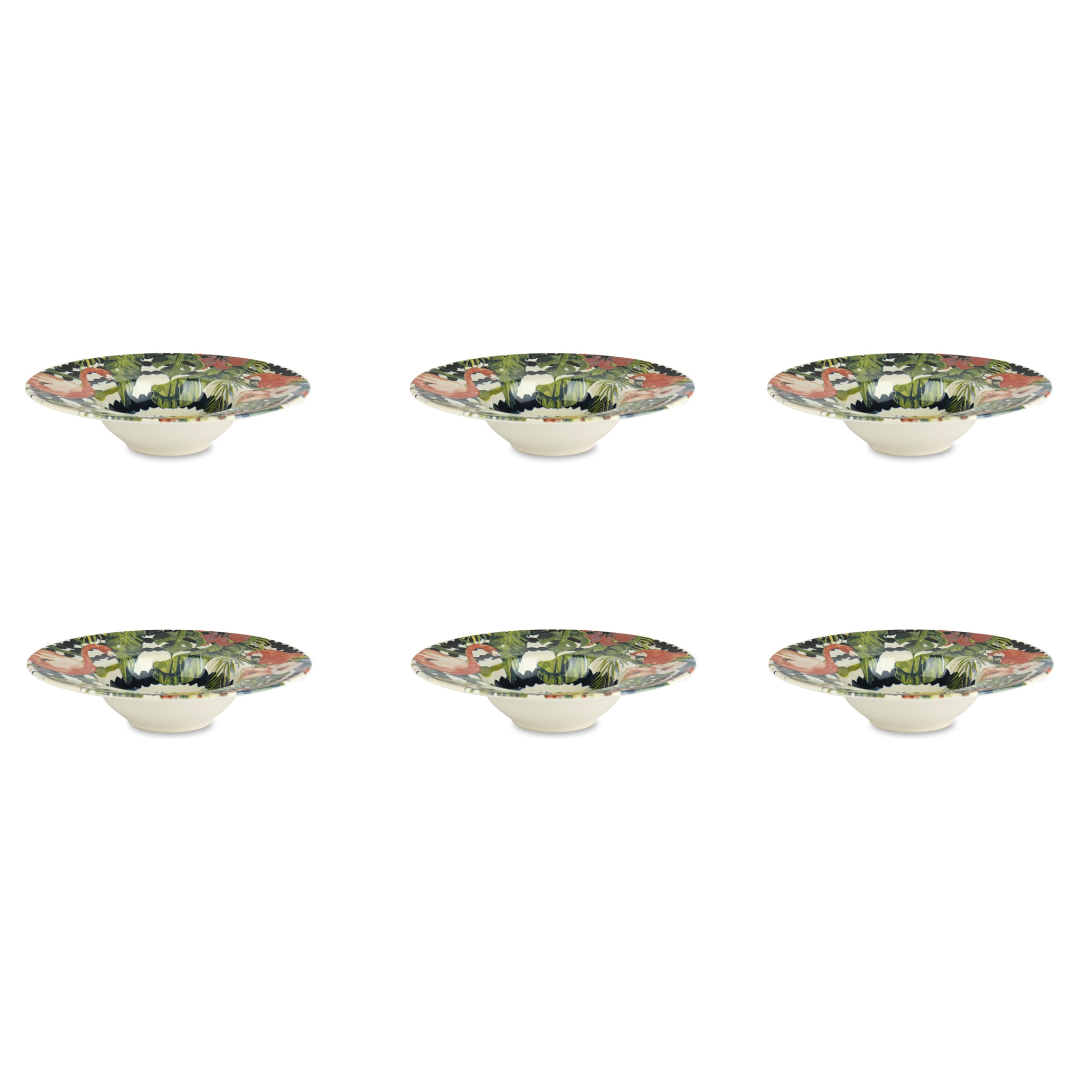 Set 6 piatti fondi Excelsa – Tropical Chic, Ceramica Multicolore