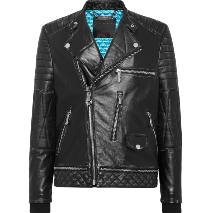 PHILIPP PLEIN Leather Biker