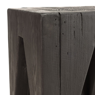 DANDY - Tabouret carré noir 35x35cm bois Pin recyclé