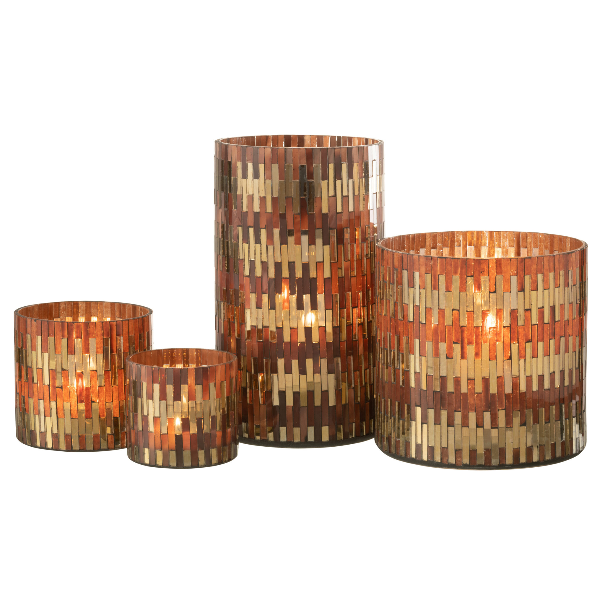 J-Line photophore Chic - verre - brun/or - large