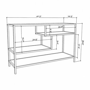 Mobile porta TV Dplizzar, Credenza da soggiorno, Armadio basso per TV, Base parete attrezzata, 120x39h75 cm, Bianco