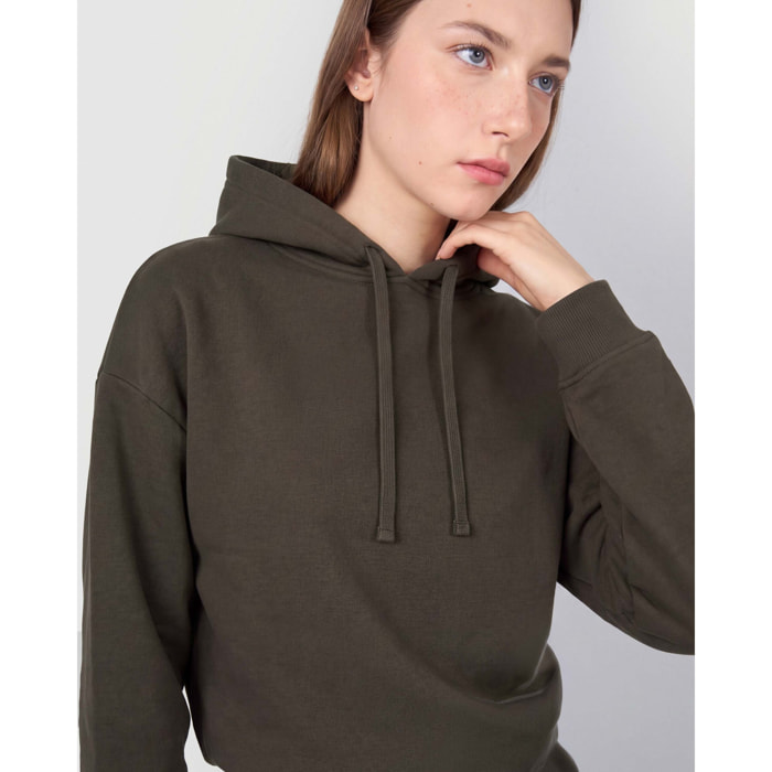 Felpa con cappuccio in stile modal da donna grigio marengo