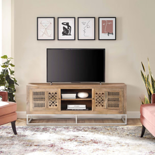 Mueble TV - Madera de Mango y Hierro - 65x160x40cm
