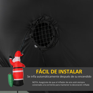 Santa Claus Inflable Papa Noel Hinchable con Luz LED Rojo