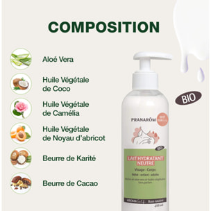 Pranarom - Lait hydratant neutre - Bio - 250 ml