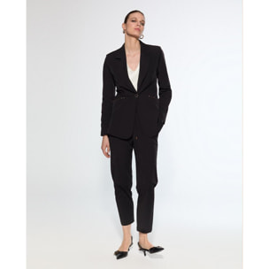 Blazer in Tessuto Tecnico con Borchie