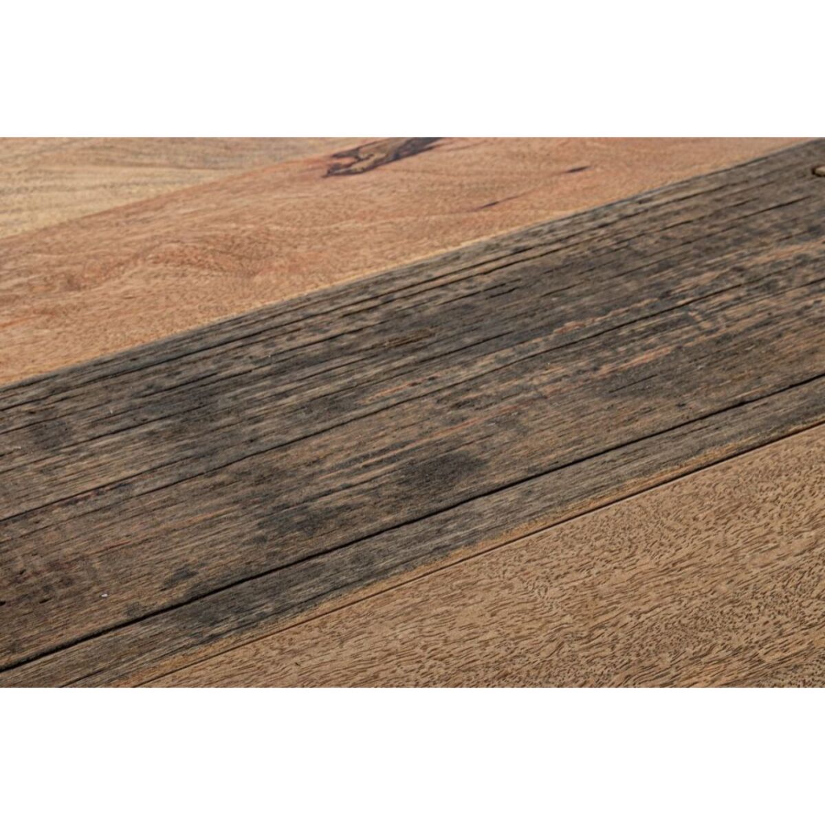 Tavolo MANCHESTER in legno di mango e gambe in acciaio nero, 160×90 cm