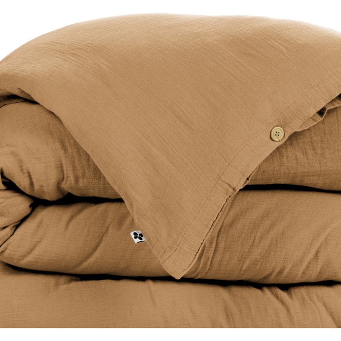 Housse De Couette 100% gaze De Coton Marron