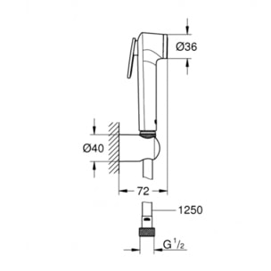 Douchette hygiène 1 jet avec support mural Tempesta-F Trigger Spray 30