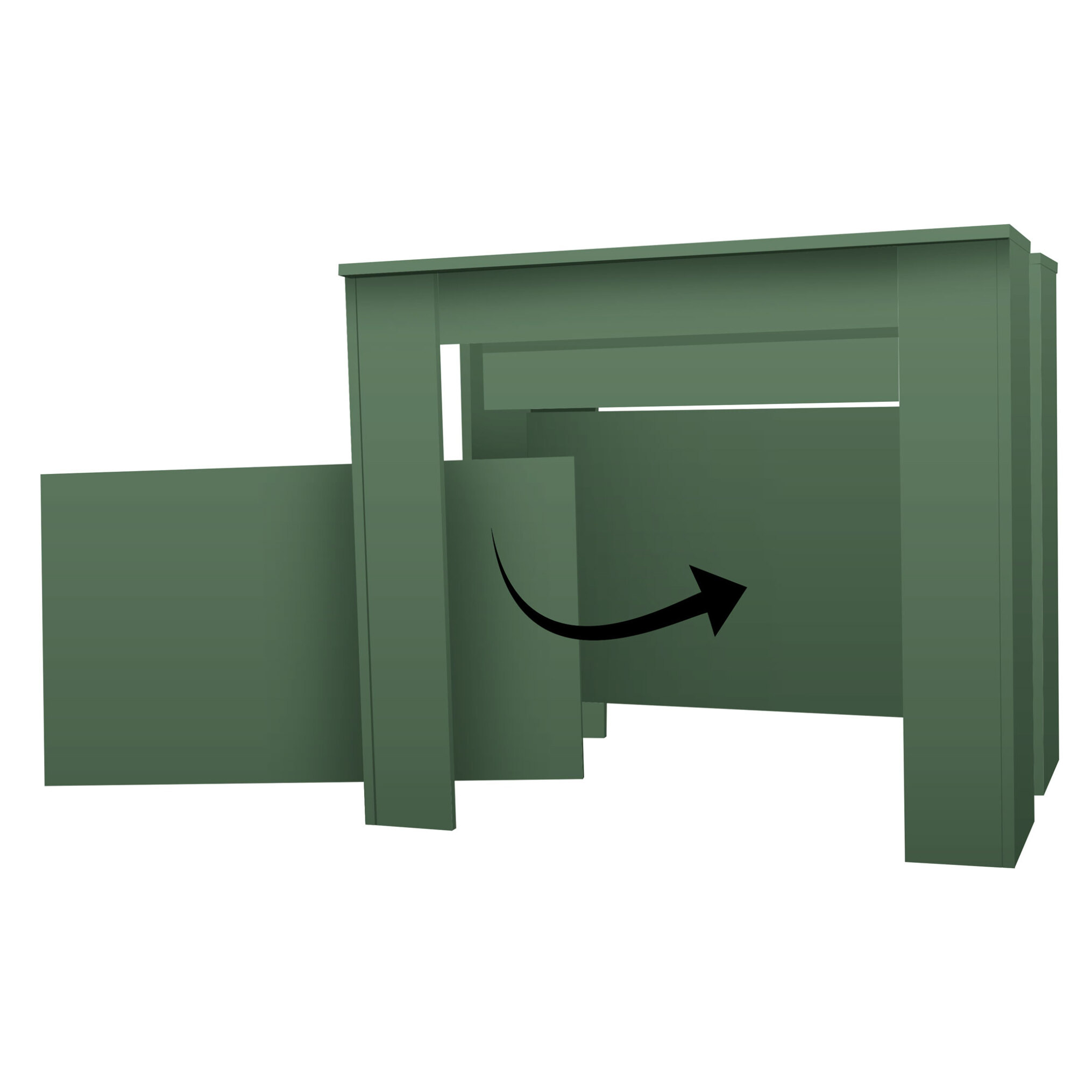 Fortino - Consolle Tavolo Allungabile 91x50/250 cm in Melaminico Antigraffio Verde Salvia
