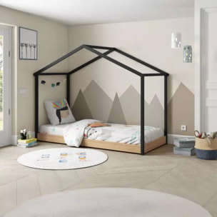 Cama cabaña Hyte Antracita - Pino