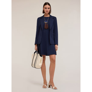 Motivi - Blazer monopetto in punto milano - Blu