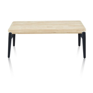 Mesa de centro elevable Padma Negro - Roble