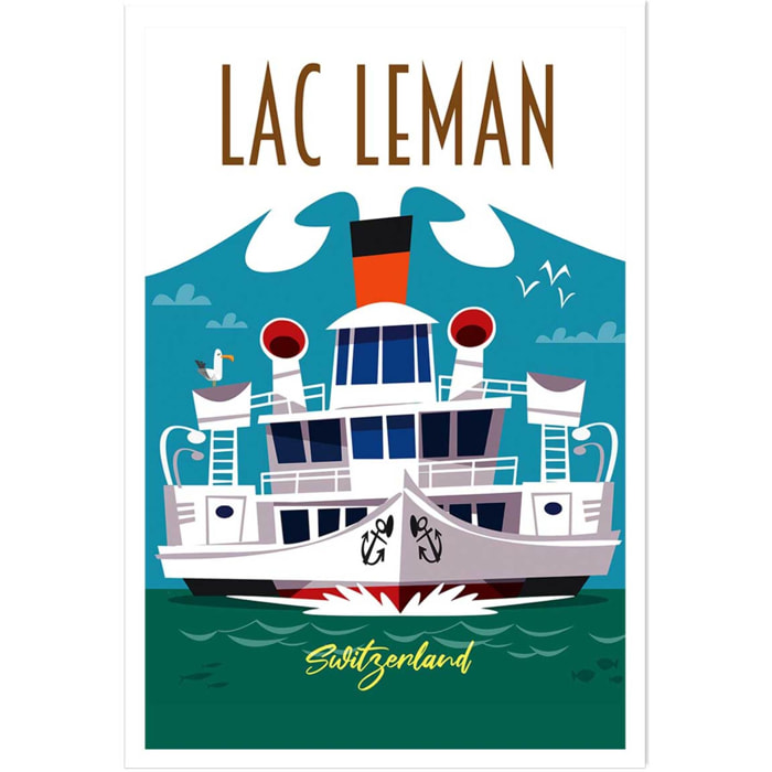 Poster de le lac leman Affiche seule