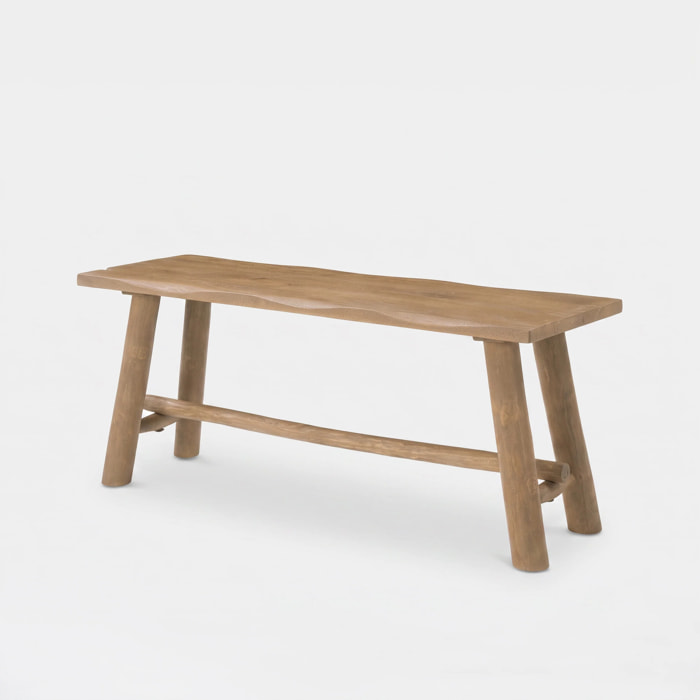 Banc marron en bois de manguier 110 cm - Toxis