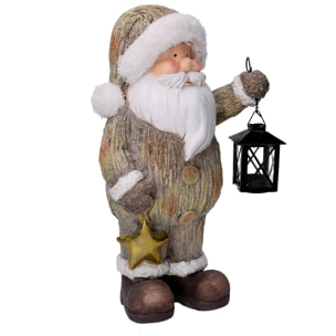 Babbo natale in resina grigio cm25,5x17h44