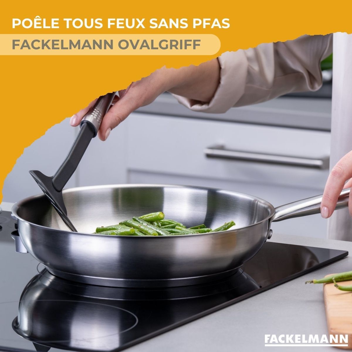 Poêle en inox 18/8 Fackelmann Ovalgriff