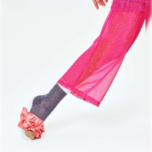 Calcetines lucie crew morado naranja y blanco