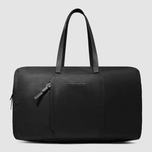 Piquadro Sac de voyage pliable pour femme en tissu recyclé et cuir avec poche pour Piquadro Smart Tracker