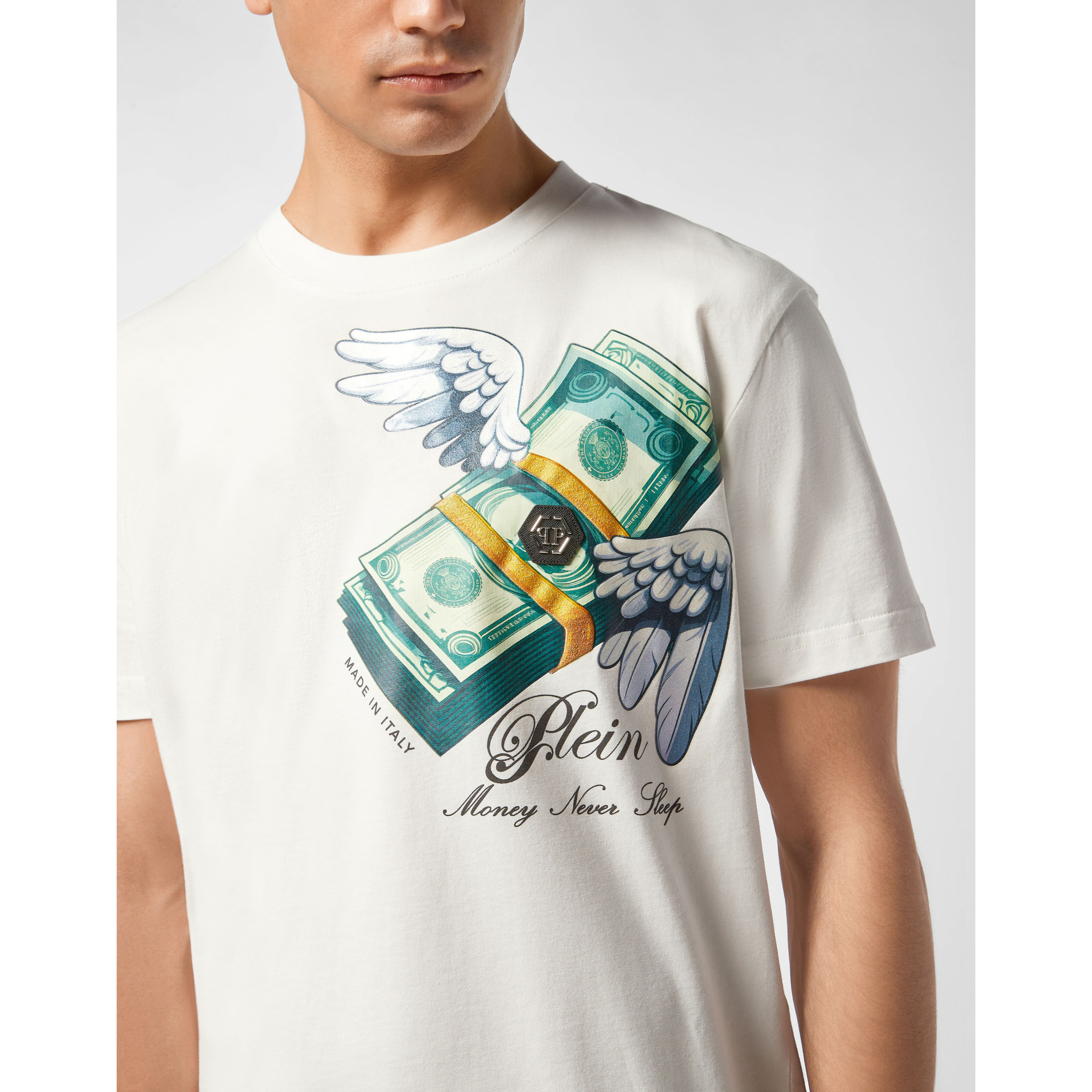 PHILIPP PLEIN T-Shirt Round Neck Ss MONEY