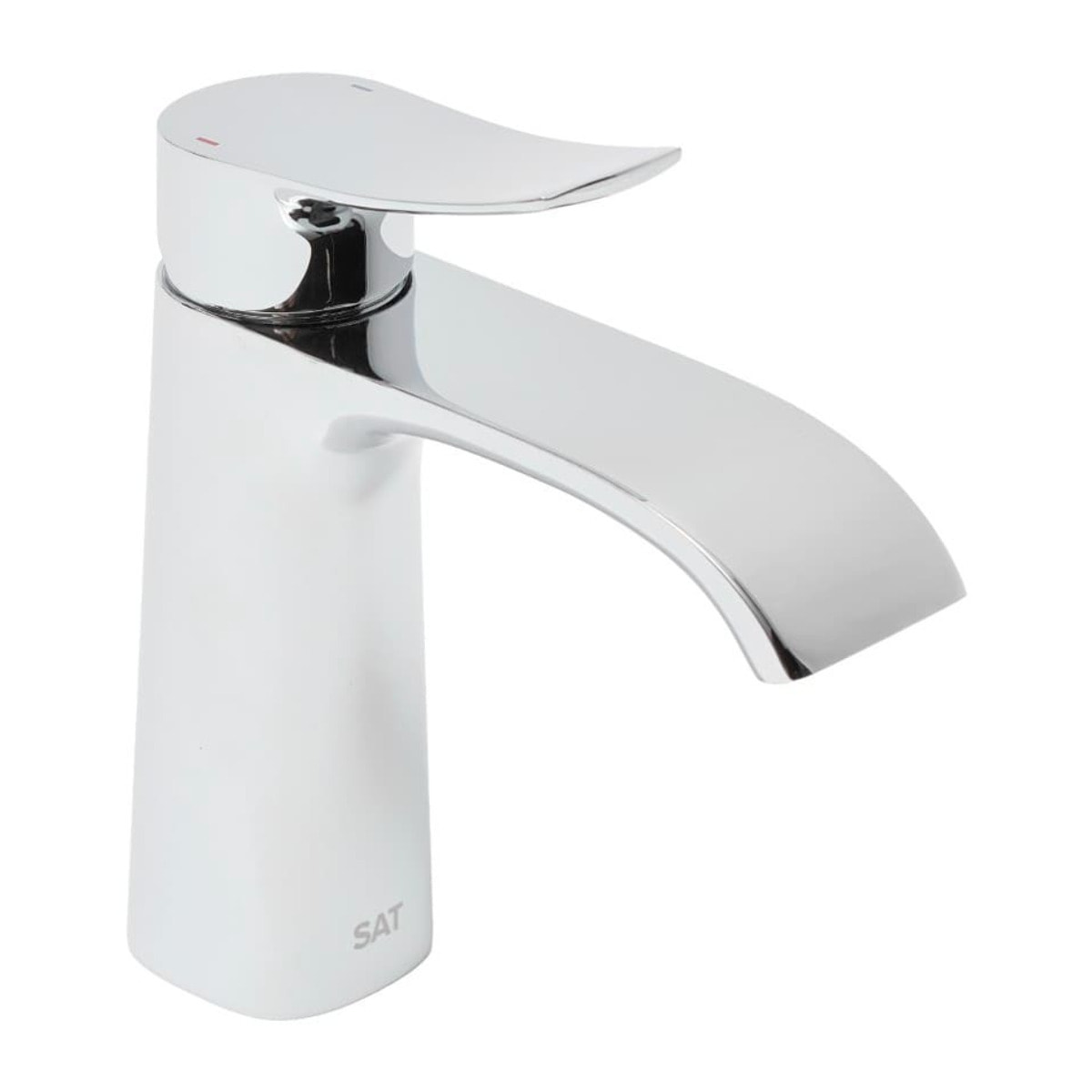 Infinitio mitigeur de lavabo avec bec cascade, sans vidage, chrome SATBSINF271 avec une garantie de 5 ans
