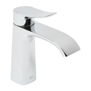 Infinitio mitigeur de lavabo avec bec cascade, sans vidage, chrome SATBSINF271 avec une garantie de 5 ans
