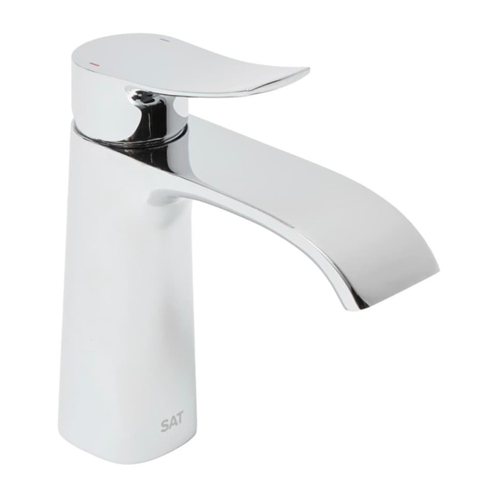Infinitio mitigeur de lavabo avec bec cascade, sans vidage, chrome SATBSINF271 avec une garantie de 5 ans