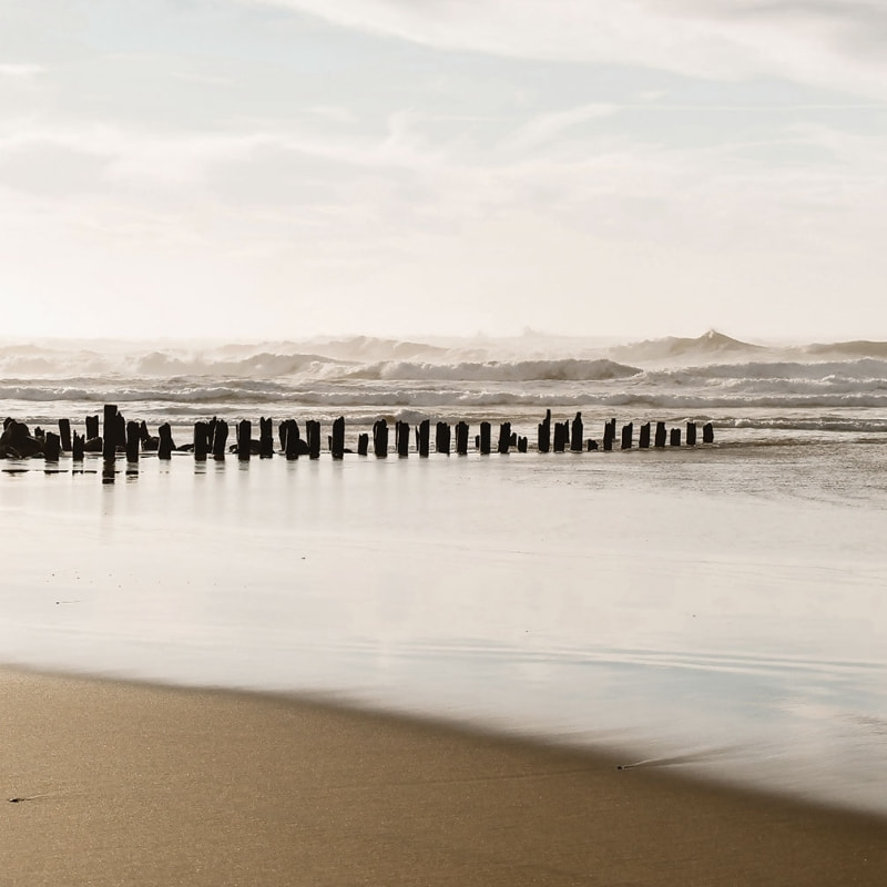 Tableau embruns et nuages à la plage Tableau alu Dibond