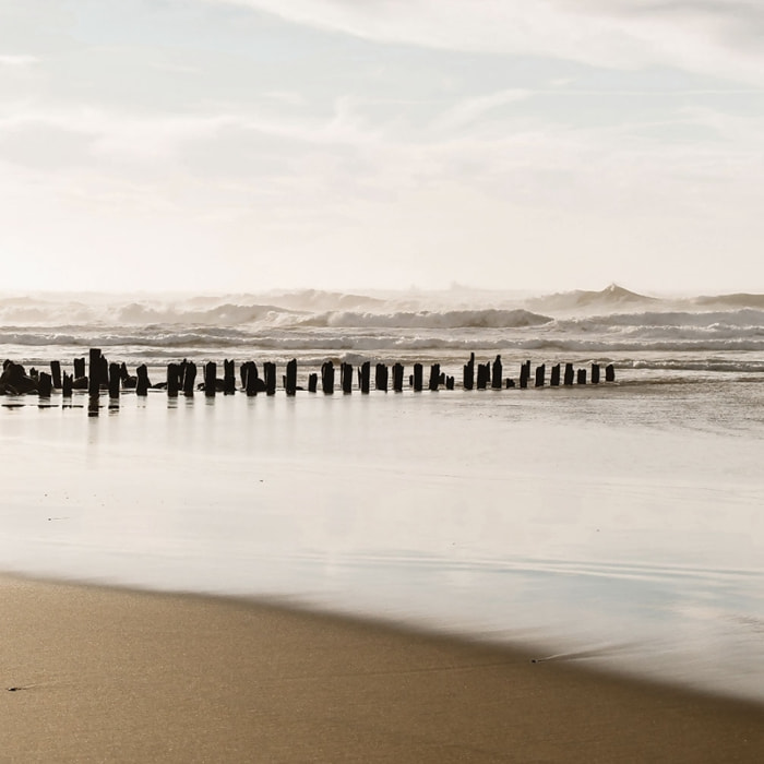 Tableau embruns et nuages à la plage Tableau alu Dibond