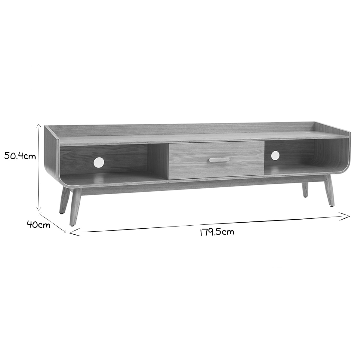 Meuble TV vintage bois noyer L180 cm HALLEN