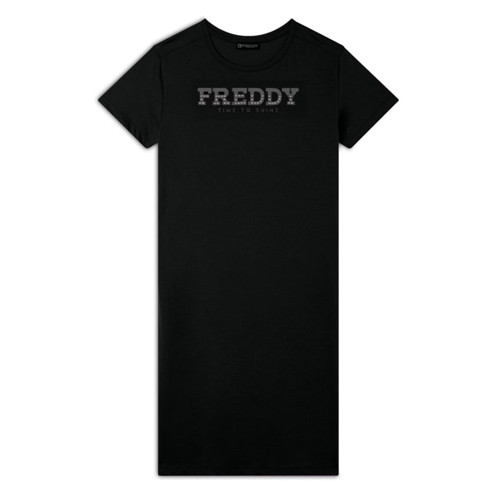 Vestito in jersey con perline dorate